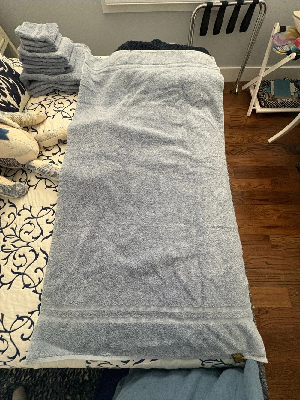 Vintage Ralph Lauren Soft Light Blue Plush Towel Set